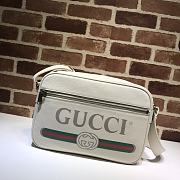 Gucci Men's Leather Cross-body Messenger Shoulder Bag In White 523589 Size 33.5 x 23.5 x 9.5 cm - 1