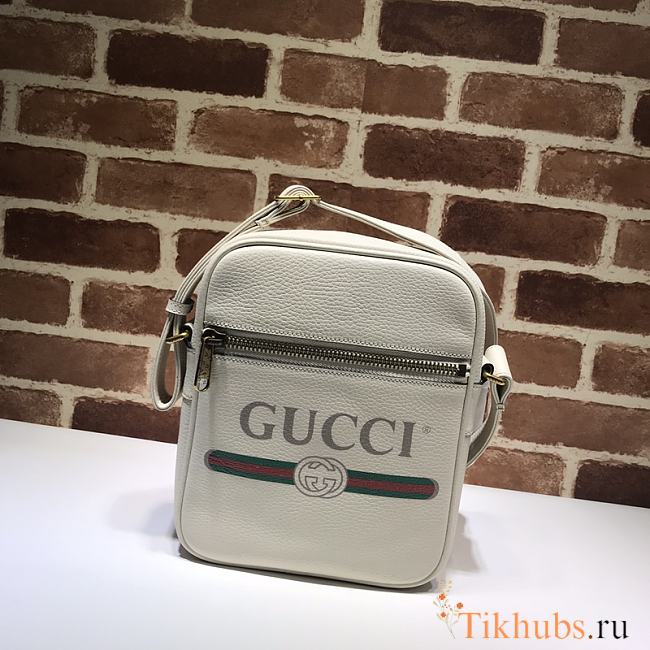 Gucci Print Messenger Bag in White 523591 Size 21 x 25.5 x 8 cm - 1