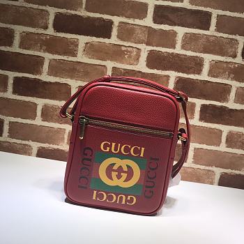 Gucci Print Messenger Bag in Red 523591 Size 21 x 25.5 x 8 cm