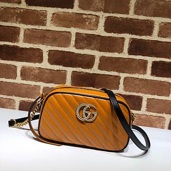 Gucci GG Marmont Matelassé Shoulder Bag Caramel 447632 Size 24 x 12 x 7 cm