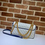 GG Marmont Shoulder Bag White With Blue 443497 Size 26x15x7 cm - 6