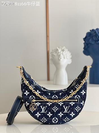 LV Shoulder Bag Denim Blue M81166 Size 24 x 22 x 6 cm