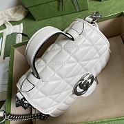 GG Marmont Mini Top Handle Bag In Dark White Leather 583571 Size 21 x 15.5 x 8 cm - 4