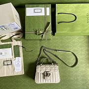 GG Marmont Mini Top Handle Bag In Dark White Leather 583571 Size 21 x 15.5 x 8 cm - 2