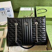 Gucci GG Marmont Medium Tote Bag In Black Leather 675796 Size 35 x 26 x 13 cm - 1
