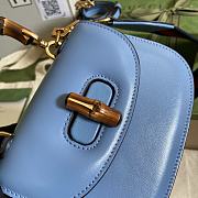 Gucci Mini Top Handle Bag In Blue Leather 686864 Size 17 x 12 x 7.5 cm - 2