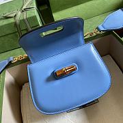 Gucci Mini Top Handle Bag In Blue Leather 686864 Size 17 x 12 x 7.5 cm - 5