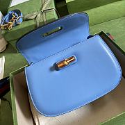 Gucci Top Handle Bag In Blue Leather 675797 Size 21 x 15 x 7 cm - 5