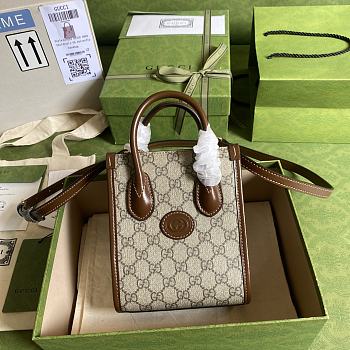 Gucci Mini Tote Bag with Interlocking G in GG Supreme 671623 Size 16 x 20 x 7 cm