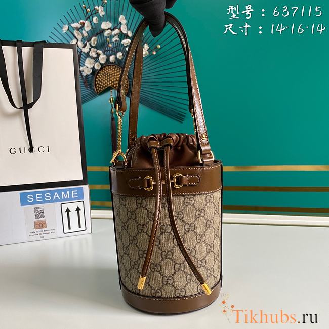 Gucci Horsebit 1955 Small Bucket Bag 637115 Size 14 x 16 x 14 cm - 1