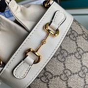 Gucci Horsebit 1955 Small Bucket Bag White 637115 Size 14 x 16 x 14 cm - 2