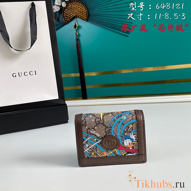 Gucci Men Disney Donald Small Card Holder Wallet Purse 648121 Size 11 x 8.5 x 3 cm - 1