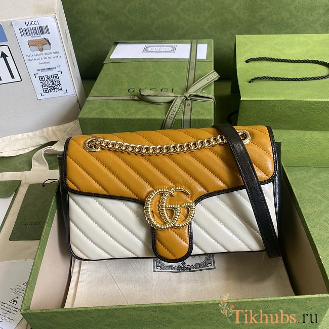 Gucci GG Marmont Yellow 443497 Size 26 x 15 x 7 cm - 1