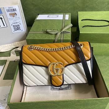 Gucci GG Marmont Yellow 443497 Size 26 x 15 x 7 cm