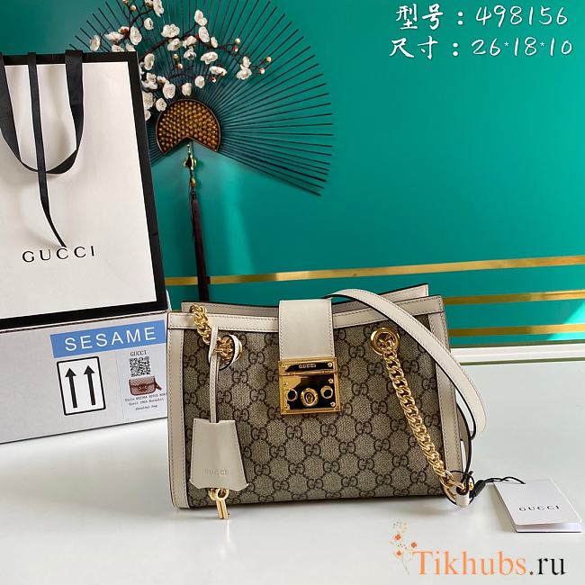 Gucci Padlock Small Shoulder Bag White 498156 Size 26 x 18 x 10 cm - 1