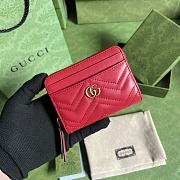 Gucci GG Marmont Matelassé Zip Card Case In Black Leather 671772 Size 11.5 x 8.5 x 3 cm - 1