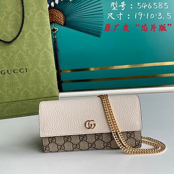 Gucci GG Marmont Chain Wallet White 546585 Size 19 x 10 x 3.5 cm