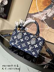 Louis Vuitton Denim Blue Nano Speedy Handbag M81168 Size 16 x 11 x 9 cm - 1