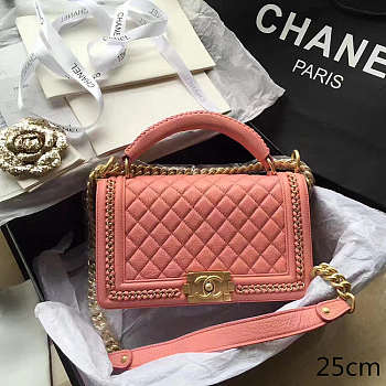 Chanel Top Handle Pink Peach 25cm