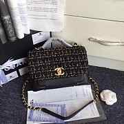 Chanel Leather Flap Bag Black Length 23cm Gold - 1
