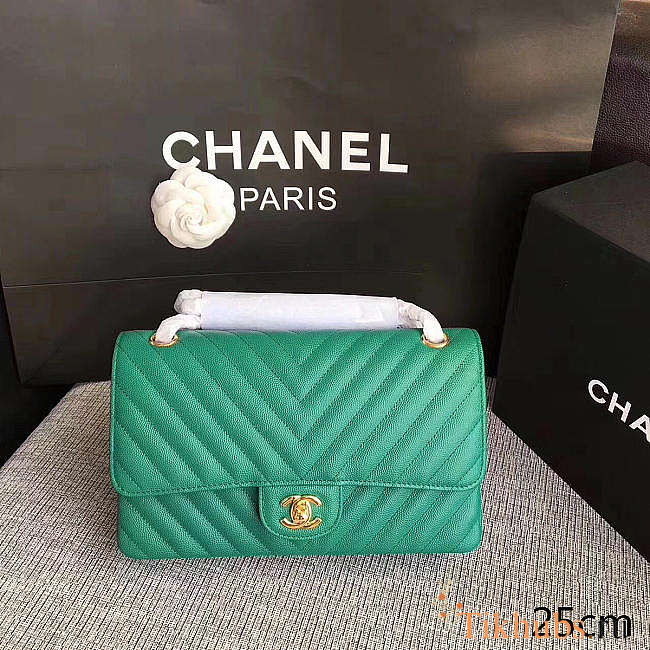 Chanel Classic Tote Apple Green 25cm - 1