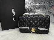 Chanel Caviar Leather Flap Bag black gold 17cm - 1