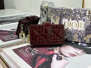 Dior Lady 5-Gusset Card Holder Redwine S0074 Size 10.5cm - 3