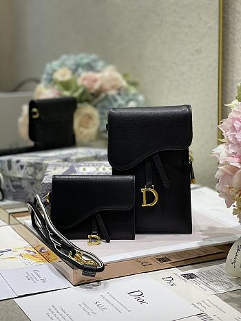 Dior Saddle Multifunction Pouch Black Size 18.5 x 12 x 7.5 cm