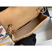 Chanel Mini Flap Bag Gold-Tone Metal Caviar Leather Beige Size 20cm - 6