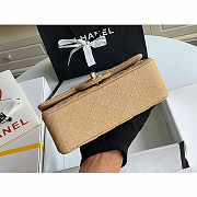 Chanel Mini Flap Bag Gold-Tone Metal Caviar Leather Beige Size 20cm - 4