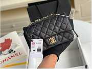 Chanel Mini Flap Bag Gold-tone Metal Caviar Leather Black Size 20cm - 1