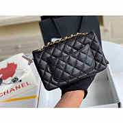 Chanel Mini Flap Bag Gold-tone Metal Caviar Leather Black Size 20cm - 6