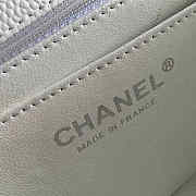 Chanel Mini Flap Bag Silver-tone Metal Caviar Leather White Size 20cm - 2