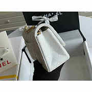 Chanel Mini Flap Bag Gold-tone Metal Caviar Leather White Size 20cm - 6