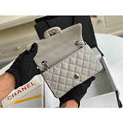 Chanel Mini Flap Bag Silver-tone Metal Caviar Leather Grey Size 20cm - 6