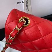 Chanel Lambskin Mini Flap Bag Gold-Tone Metal Red Size 20cm - 3