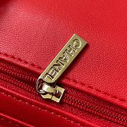 Chanel Lambskin Mini Flap Bag Silver-Tone Metal Red Size 20cm - 3