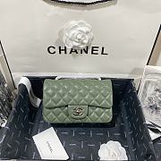 Chanel Lambskin Mini Flap Bag Silver-Tone Metal Light Green Size 20cm - 1