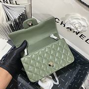 Chanel Lambskin Mini Flap Bag Silver-Tone Metal Light Green Size 20cm - 3