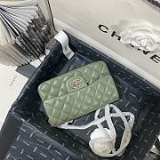 Chanel Lambskin Mini Flap Bag Silver-Tone Metal Light Green Size 20cm - 4