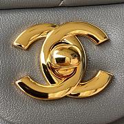 Chanel Lambskin Mini Flap Bag Gold-Tone Metal Grey Size 20cm - 2