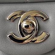 Chanel Lambskin Mini Flap Bag Silver-Tone Metal Grey Size 20cm - 2