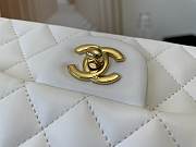 Chanel Lambskin Mini Flap Bag Gold-Tone Metal White Size 20cm - 6