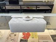 Chanel Lambskin Mini Flap Bag Silver-Tone Metal White Size 20cm - 6