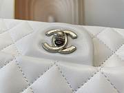 Chanel Lambskin Mini Flap Bag Silver-Tone Metal White Size 20cm - 5