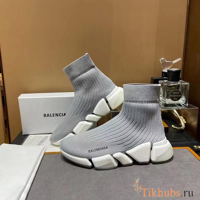 Balenciaga Speed 2.0 LT Knit Sole sock sneakers Grey 63683 - 1