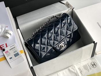 Chanel CF Big Mini Patent Leather Small Bag Black (Silver lock) 1116 Size 20 cm