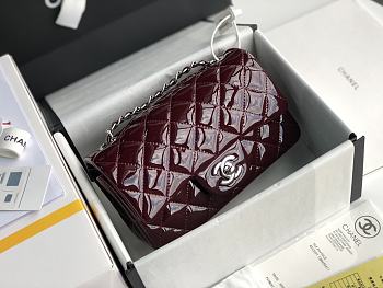 Chanel CF Big Mini Patent Leather Small Bag Red Wine (Sliver lock) 1116 Size 20