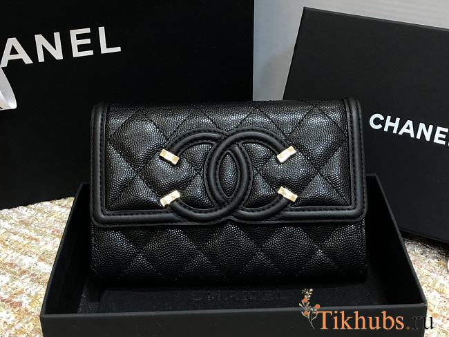 Chanel CC Small Wallet Black 84447 Size 15 cm - 1