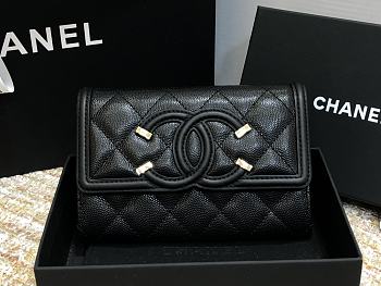 Chanel CC Small Wallet Black 84447 Size 15 cm